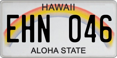 HI license plate EHN046