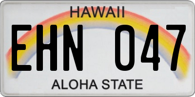 HI license plate EHN047