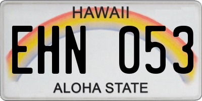 HI license plate EHN053