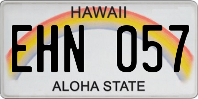 HI license plate EHN057
