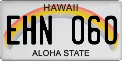 HI license plate EHN060