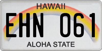 HI license plate EHN061