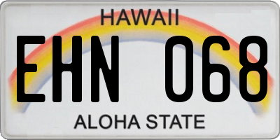 HI license plate EHN068