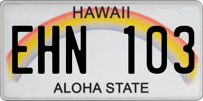 HI license plate EHN103