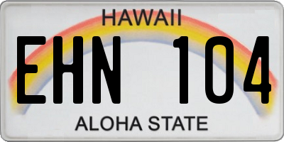 HI license plate EHN104