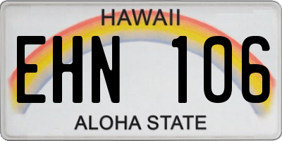 HI license plate EHN106