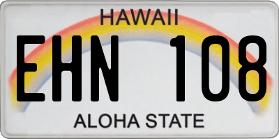 HI license plate EHN108