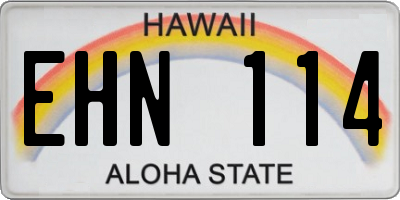 HI license plate EHN114