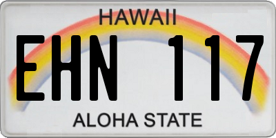 HI license plate EHN117