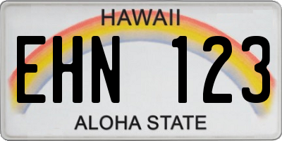 HI license plate EHN123