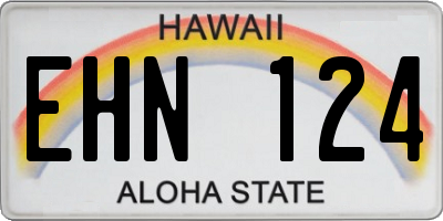 HI license plate EHN124