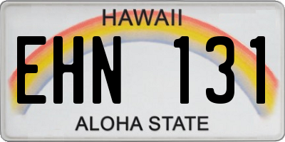 HI license plate EHN131