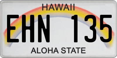 HI license plate EHN135