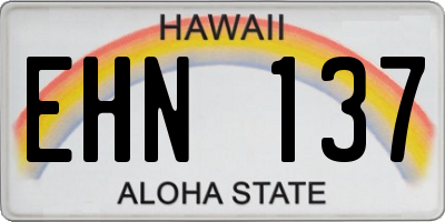 HI license plate EHN137