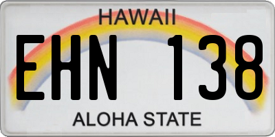 HI license plate EHN138