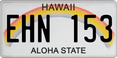 HI license plate EHN153