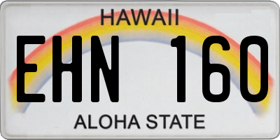 HI license plate EHN160