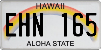 HI license plate EHN165