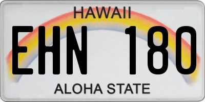 HI license plate EHN180