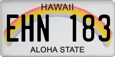 HI license plate EHN183