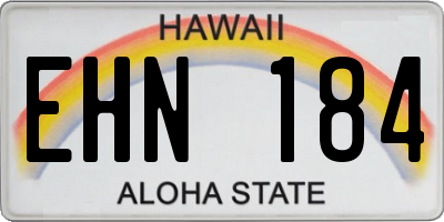 HI license plate EHN184