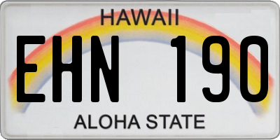 HI license plate EHN190
