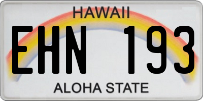 HI license plate EHN193