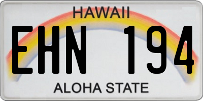 HI license plate EHN194