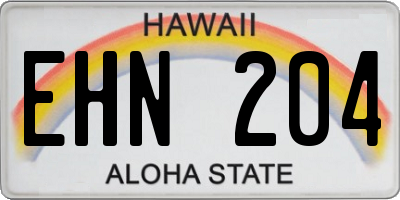 HI license plate EHN204