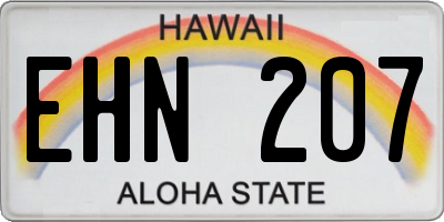HI license plate EHN207