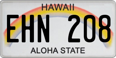 HI license plate EHN208