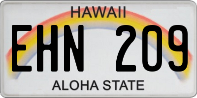 HI license plate EHN209