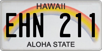 HI license plate EHN211