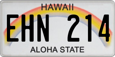 HI license plate EHN214