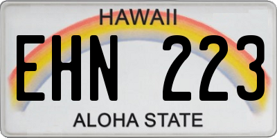 HI license plate EHN223