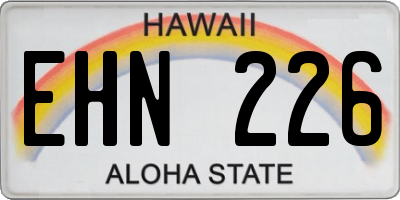 HI license plate EHN226