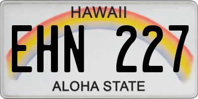 HI license plate EHN227