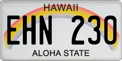 HI license plate EHN230