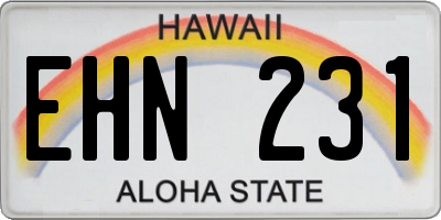 HI license plate EHN231