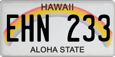 HI license plate EHN233