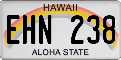 HI license plate EHN238