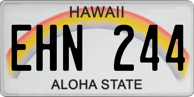 HI license plate EHN244