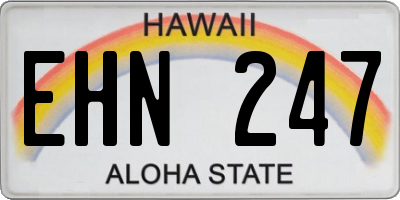 HI license plate EHN247