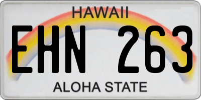 HI license plate EHN263