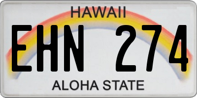 HI license plate EHN274