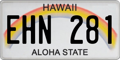 HI license plate EHN281
