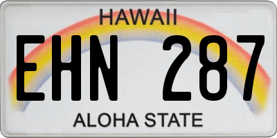 HI license plate EHN287