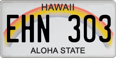 HI license plate EHN303