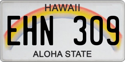 HI license plate EHN309