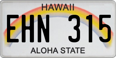 HI license plate EHN315